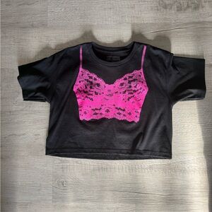 Black and Pink bralette Top